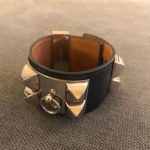 Hermes Collier De Chien Bracelet in Black